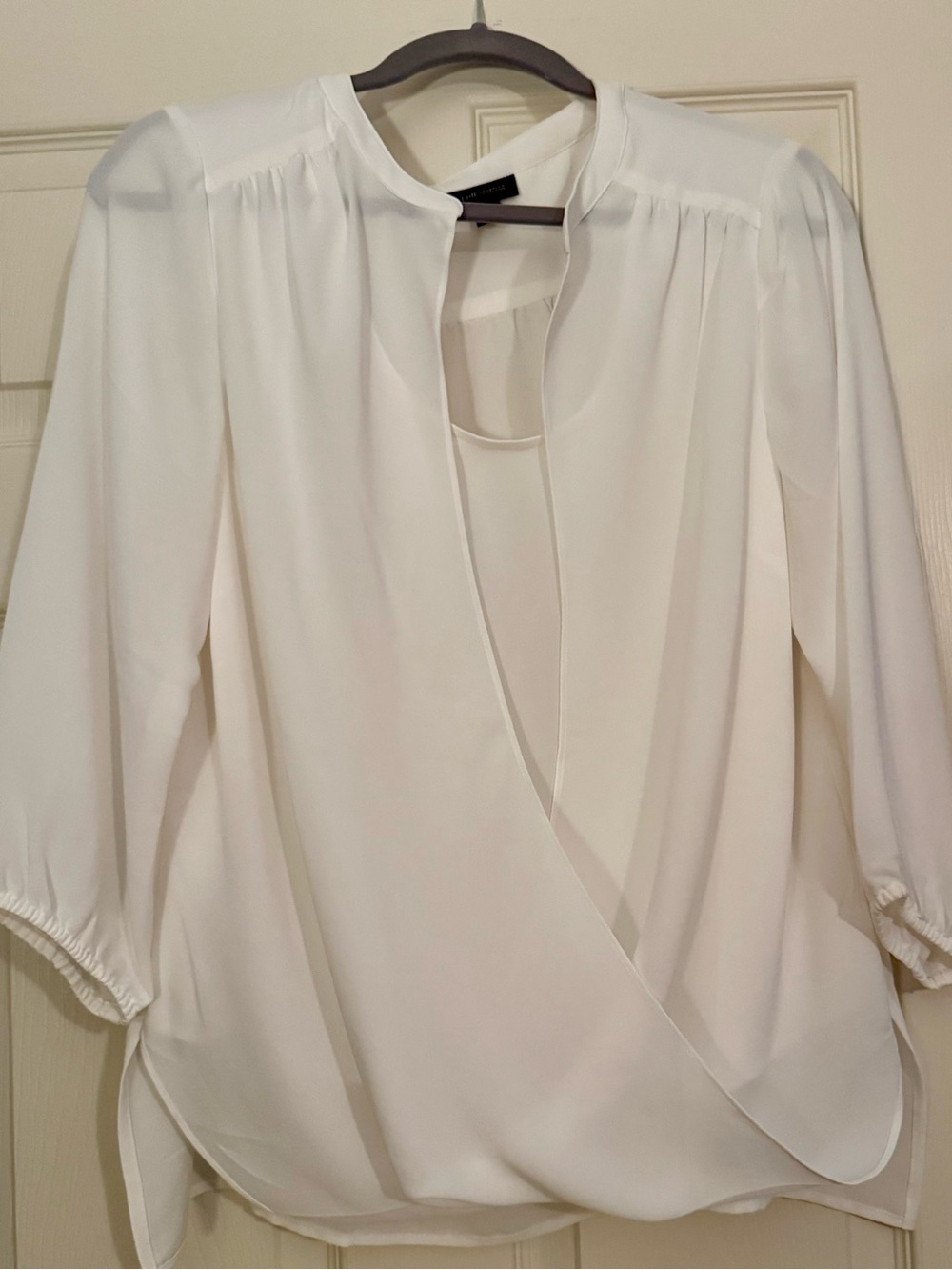 J.Jill Wearever Collection Ivory Surplice Blouse - Lightweight Women’s Top